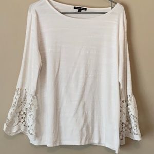 Cable&Gauge white lace top blouse size xl